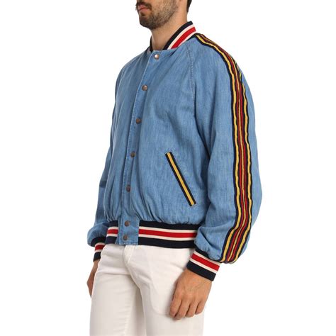 gucci mens nylon bomber jacket|gucci men's denim trucker jacket.